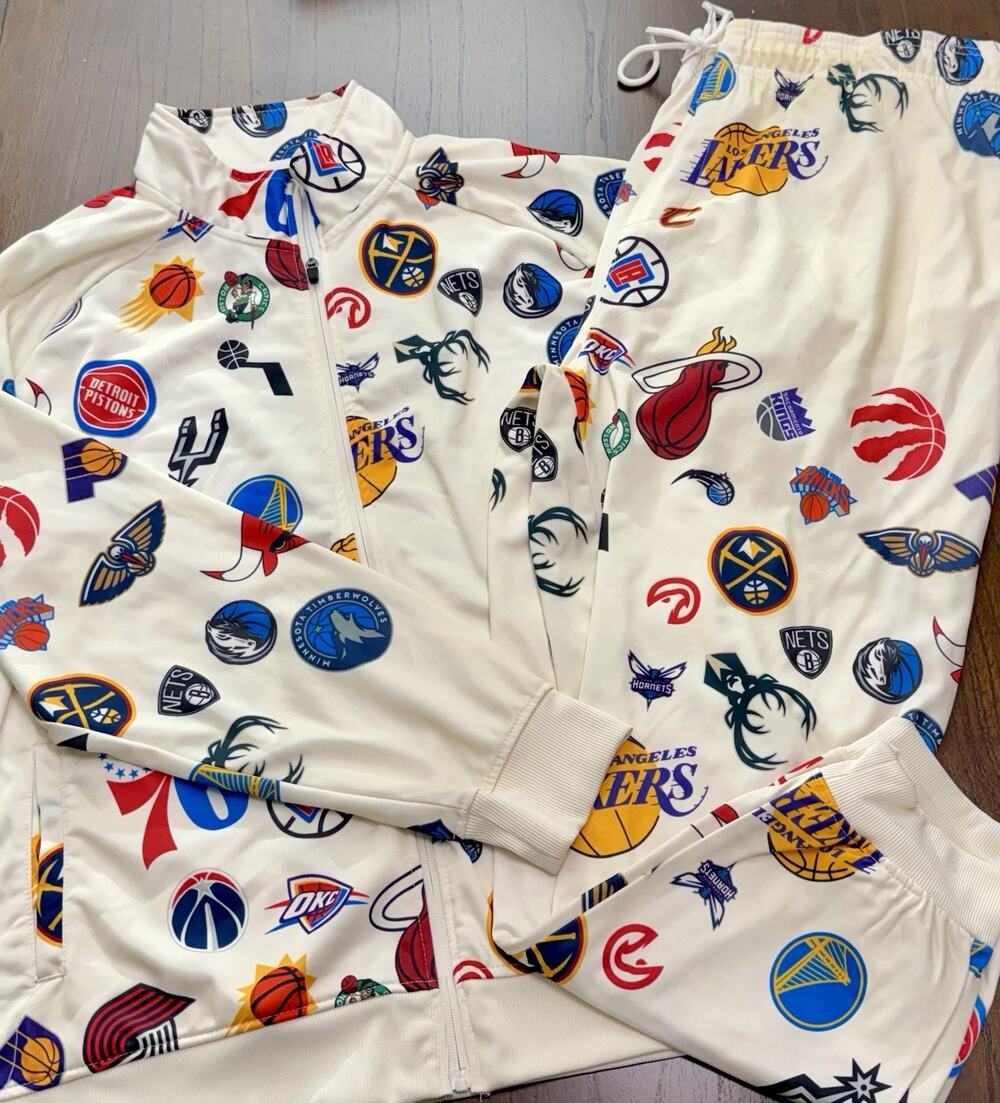 NBA ALL OVER PRINT TRACKSUIT MENS SPORT JOGGER PANTS & JACKET TEAM LOGOS XXXL 3X